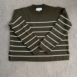 La Ligne Olive Green Striped Sweater